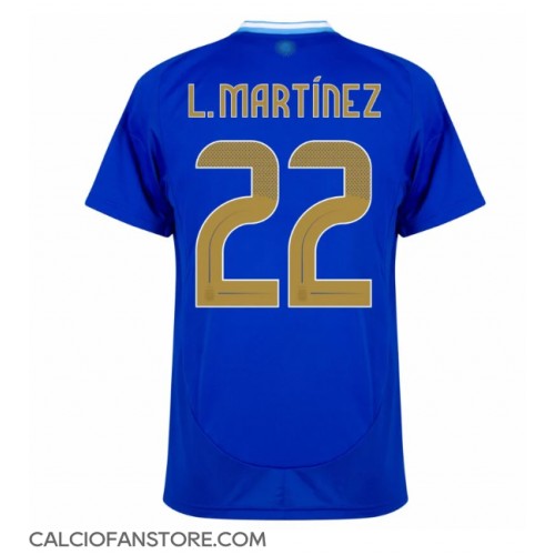 Maglia Calcio Argentina Lautaro Martinez #22 Seconda Divisa Copa America 2024 Manica Corta